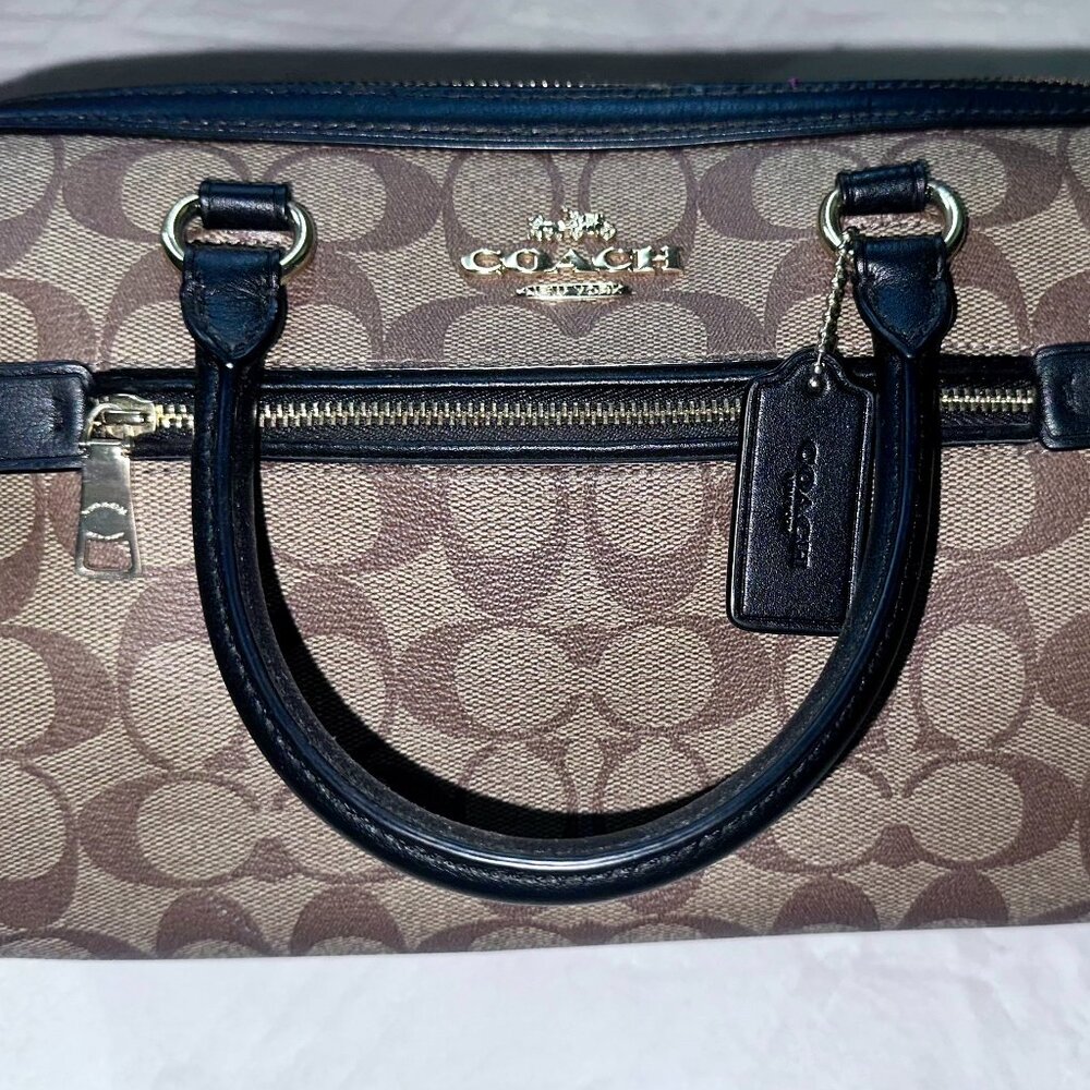 Black/Brown Coach Rowan (Maxi Size - Signature Canvas)